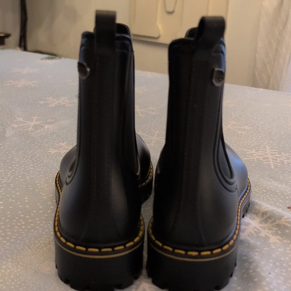 Igor Chelsea Rain Boots Waterproof Ankle‎ Booties Pull On Black Size 38 US 7.5 8 - Picture 6 of 6